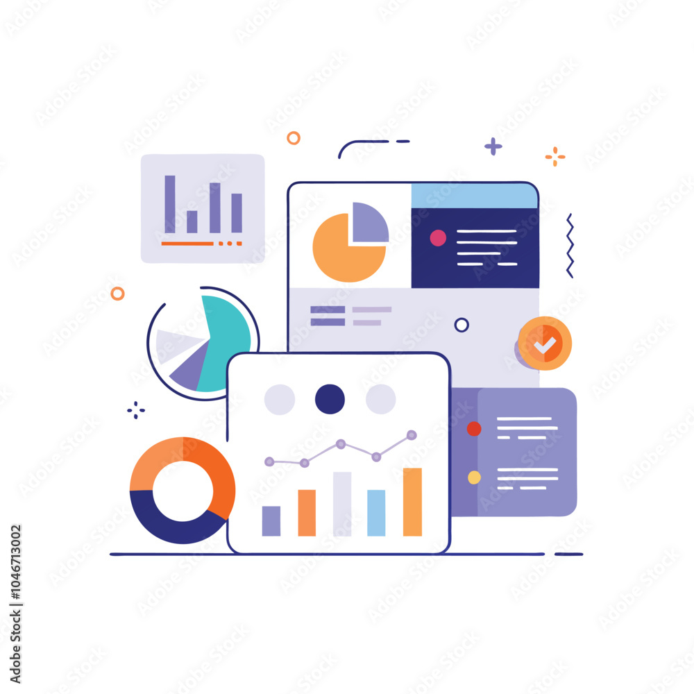 Poster data comparison and insights ui on white background