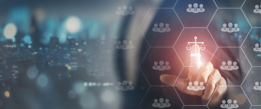 Compliance with employment laws and regulations, labor laws concept. Laws aim to protect workers from discrimination, harassment, unsafe working. Business ethics.