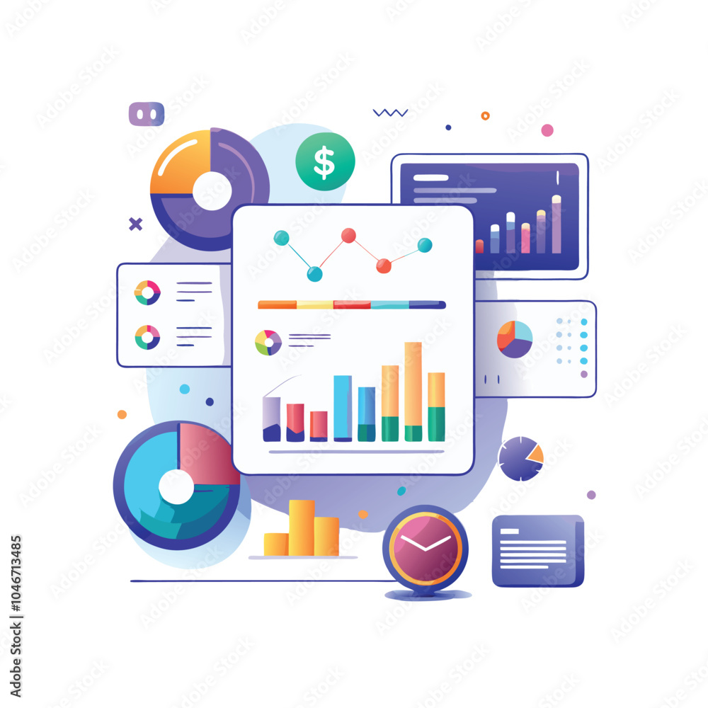 Poster data comparison and insights ui on white background