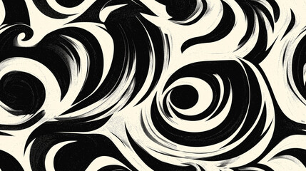 Fototapeta premium Abstract Swirling Black and White Pattern Texture Background