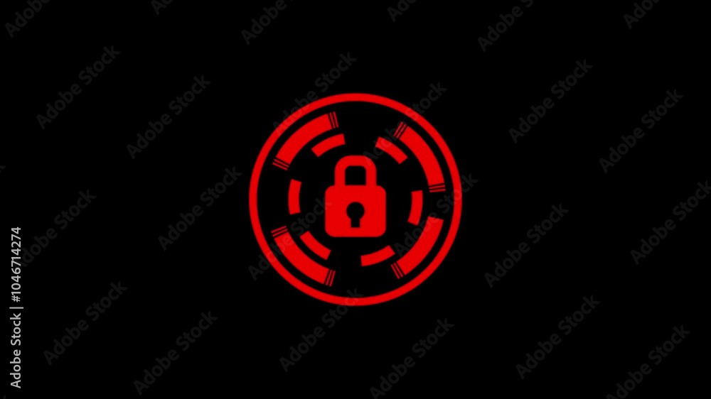 Aufkleber lock icon security concept with glowing shield and lock icon on dark background. closed padlock on d