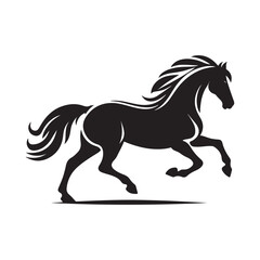 Black Horse Silhouette Vector.