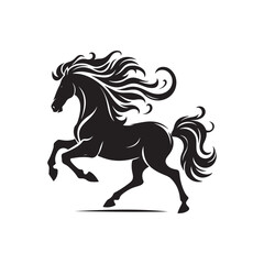 Minimalistic Horse Silhouette Vector Art.