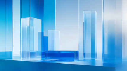 Blue glass structures