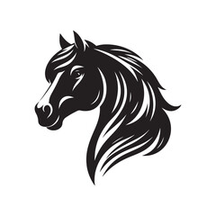 Horse Head Black Silhouette Vector Art.