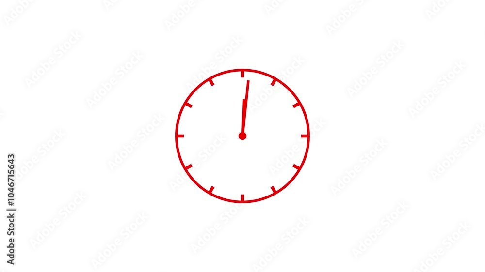 Poster clock icon countdown 24 hour day fast speed animation.