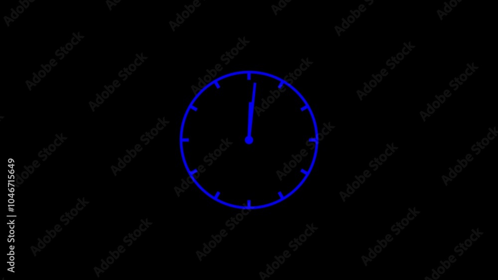 Poster clock icon countdown 24 hour day fast speed animation.