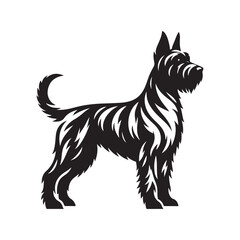 Vector Illustration of a Black Dog Silhouette.