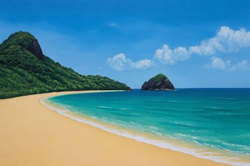 Fototapeta premium vibrant beach, Fernando De Noronha, Brazil palette 