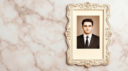 Minimalist funeral flyer mockup with an elegant photo