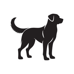 Minimalist Black Dog Silhouette Vector.