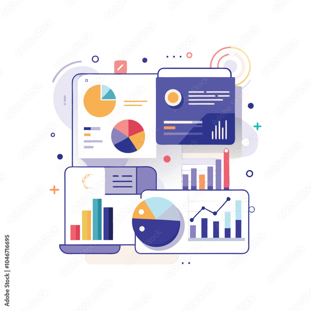 Poster data comparison and insights ui on white background