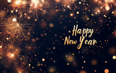 Happy New Year 2025 wallpaper for greeting card, banner, header website or social media post.