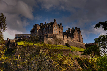View of Imposing Edinburgh Castle from princes Street