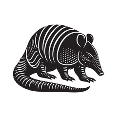 Armadillo Silhouette Vector - Isolated on White Background.