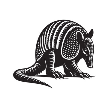 recommend clip art: Armadillo Vector Silhouette on Plain White Background.