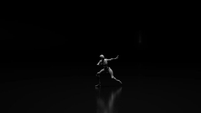 A robotic dummy being tested delivers a series of fire strikes