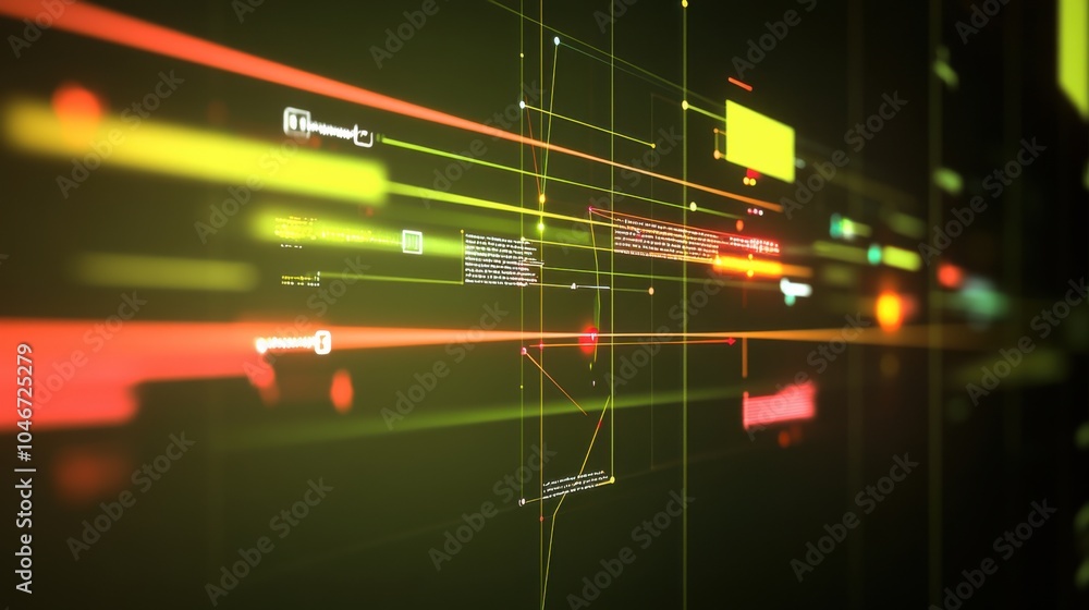 Poster Modern Tech Interface with Interconnected Lines