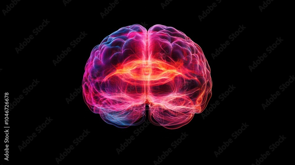 Poster colorful neural network visualization concept