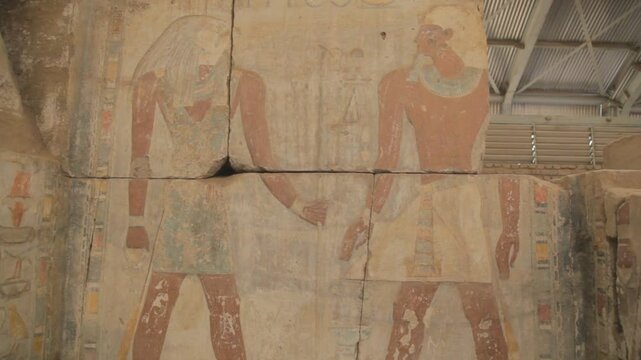 Sudan, Khartoum, buhen temple hieroglyphs in the the national museum of sudan