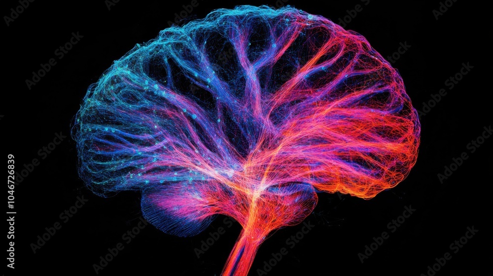 Poster neural network visualization with vibrant colors