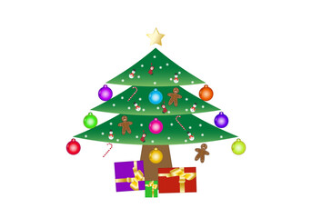 Naklejka premium Árbol de Navidad decorado. Concepto de Navidad. Christmas
