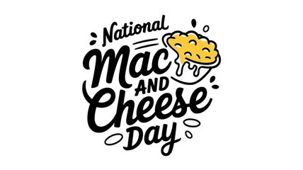 National mac and cheese day lettering, party greeting card, calligraphy poster, generative AI