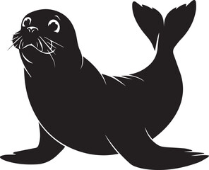 Seal Silhouette Vector Illustration | Minimalist Animal Design