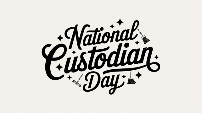 National custodian day lettering, party greeting card, calligraphy poster, generative AI