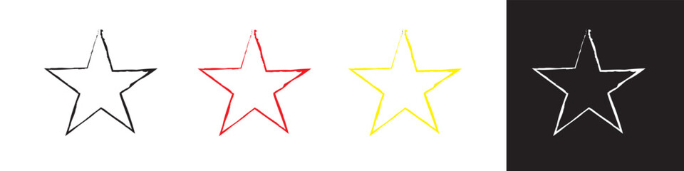 Fototapeta premium Star stroke icon set. vector isolated on a white background. vector illustration.