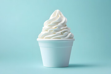 Frozen yogurt or soft serve ice cream packaging mock up isolated on light background	