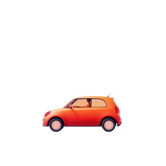 Obraz premium Stylish red car on a white isolated background