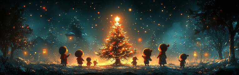 Santa Claus With Elves And