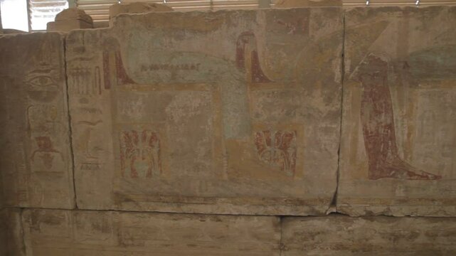 Sudan, Khartoum, buhen temple hieroglyphs in the the national museum of sudan