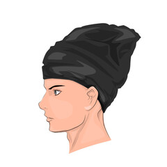 illustration of human head wearing a hat