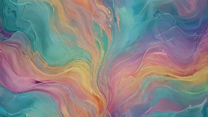 Fototapeta premium Abstract art featuring vibrant swirls of pink, turquoise, and orange, creating a mesmerizing fluid design perfect for backgrounds and modern decor