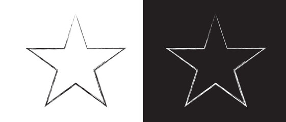 Obraz premium Star stroke icon set. vector isolated on a white background. vector illustration.