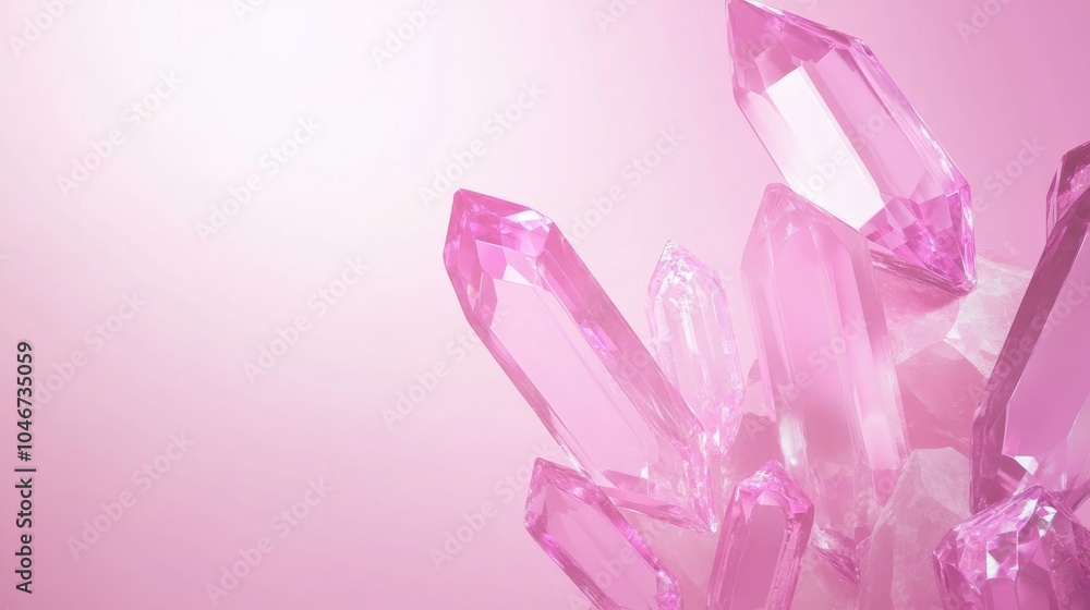 Poster photo of, pink background with soft gradients and minimalist abstract polygons for design, banner te
