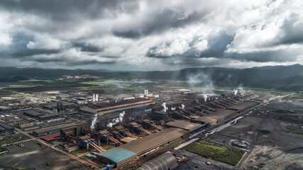 Fototapeta premium Nickel extraction, effects on environment, East Sulawesi, Indonesia.