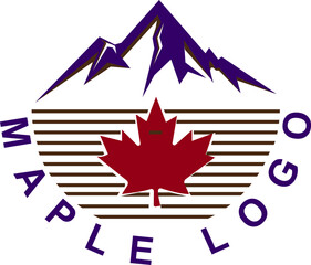 Leaf Maple And Mountain logo vector icon illustration