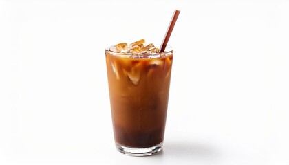 Vietnamese Iced Coffee on white background isolated. Beverage. Drink.