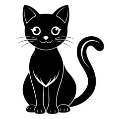 black and white cat vector