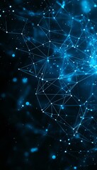 Fototapeta premium Abstract Futuristic Blue Network Connection, Digital Technology Background, 3D Rendering