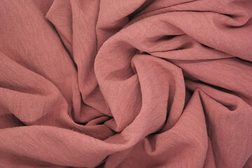 Abstract texture a wrinkled peach blanket