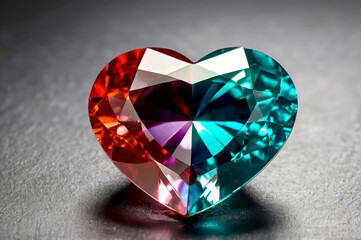 Faceted gemstone in heart shape