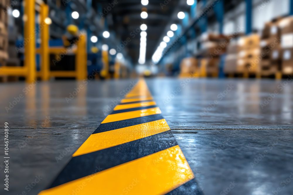 Poster exploring the dynamics of industrial spaces a focus on safety and efficiency in warehousing environm