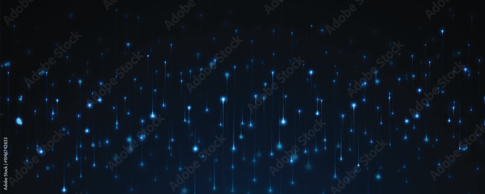 Poster Abstract digital light ray  technology vector background with glowing particles