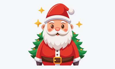 Fototapeta premium Christmas Day, Santa vector design white background illustration Generative Ai