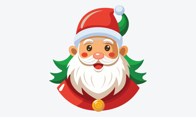 Obraz premium Christmas Day, Santa vector design white background illustration Generative Ai
