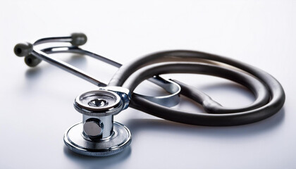 Close-up of stethoscope on table.